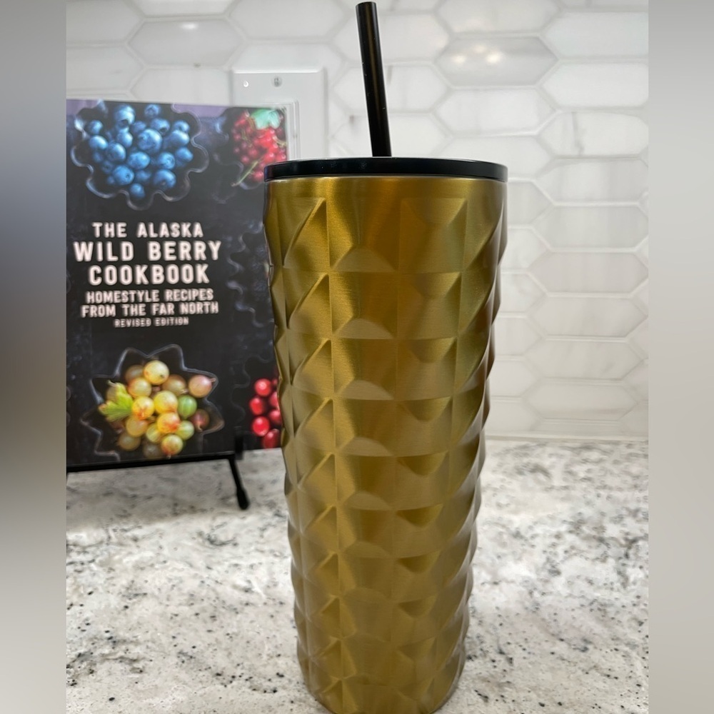 Starbucks Holiday 2024 Gold Metallic Studded SS Cold Cup. NWT. Super classy! - Picture 3 of 7